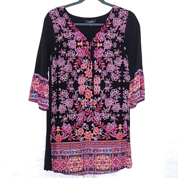 Papillon Blanc Tops - Papillon Black Tunic Top Size M